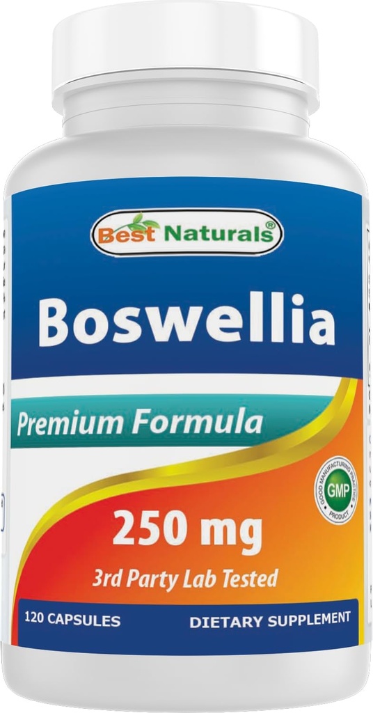 Best Naturals Boswellia Serrata Joint Health 250 mg 120 cápsulas - Estándarizado al 65% de ácido boswellico (120 Cuenta (Pack of 1))