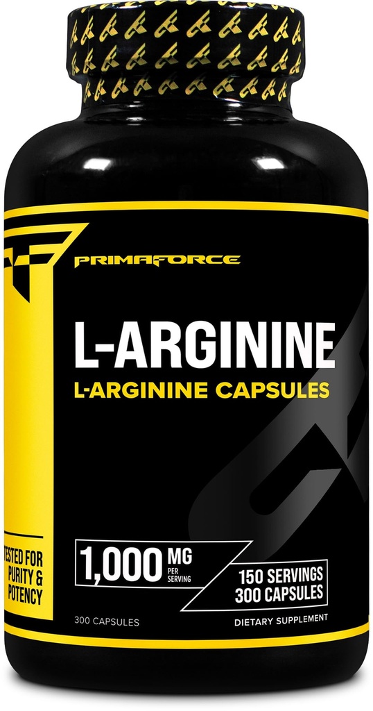 Primaforce L-Arginine (300 capsules, 150 Servings / 1,000 mg L-Arginine Por Serving) ← Extra Strength Amino Acid Suplemento para Hombres y Mujeres - Gluten Free, Non-GMO