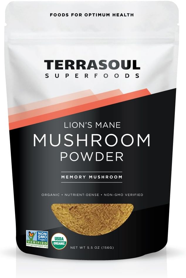 Superalimentos Terrasoul Polvo de seno de león orgánico (4:1 Extracto), 5.5 onzas