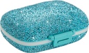 Pill de viaje Container Medicine Organizer Daily Purse Pill Case Cute Pill Vitamin Box Small Pocket Pill Holder Mini Pill Organizer for Supplement(Blue)