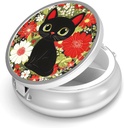 Pill Box-3 Compartment Small Pill Case for Purse & Pocket Mini Contenedor de carga de metal Contenedor de carga para mantener suplementos Vitaminas libres de BPA