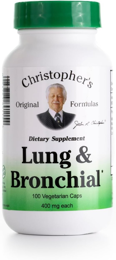 Las Fórmulas Originales de Christopher Lung & Bronchial Fórmula - Lung Cleanse for Smokers - Supports Respiratory System with Synergistic Blend of Herbs