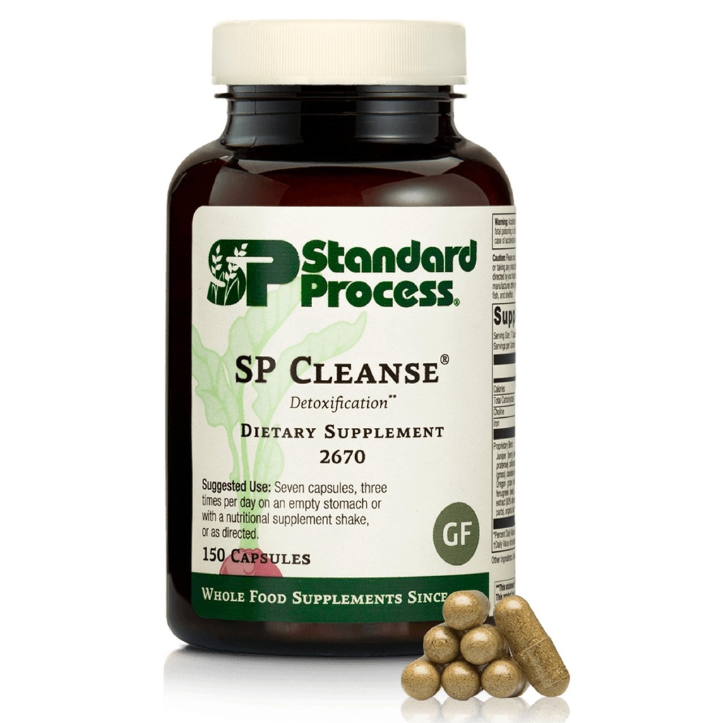 Standard Process SP Cleanse - Healthy Kidney & Liver Support Supplement - Formula Aids Gallbladder Function - Suplemento de soporte digestivo con Apple Pectin, Barley, Beetroot &amp; Más - 150 cápsulas