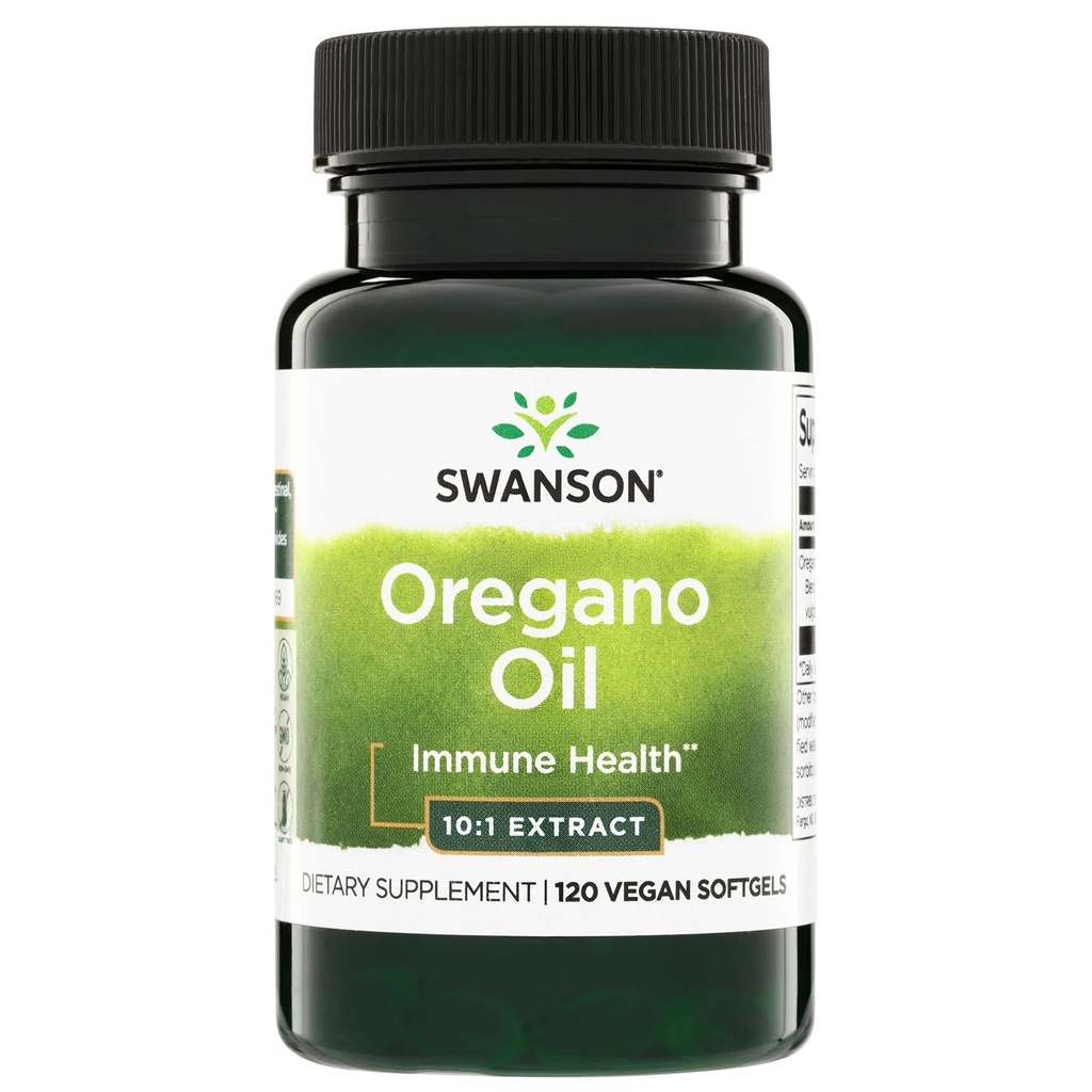 Swanson Oregano Oil 10:1 Extract-Natural Supplement Promoting Digestive Health-Respiratory & Urinary Tract Health Support (120 Softgels, 150 mg cada uno)