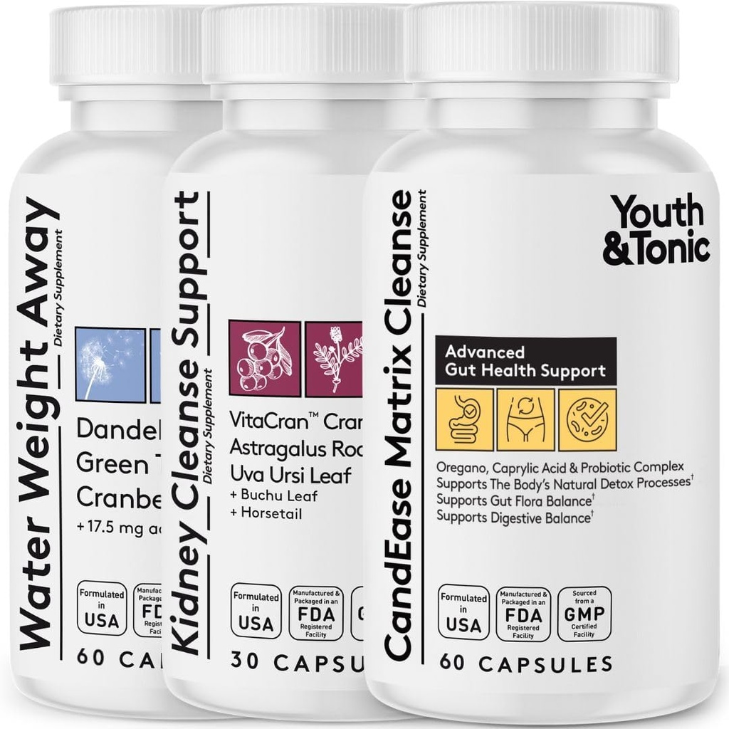 Youth ' Tonic CandEase Complex Bundle Suplemento ← Sistema digestivo Cleanse Gut Health & Intestinal Flora Support