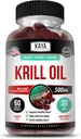 Kaya Naturals - Antártico Krill Oil 500mg con Omega 3, EPA, DHA, Phospholipids & Astaxanthin Suplemento - Cerebro & Salud Vitamina - Anti envejecimiento Suplemento - 60 cuenta Softgels