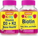 BuenoSí Vitamina D3+K2 Niños + Biotina Niños, Gluten Free, GMO Gratis, Chewable Gummy
