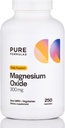 PureFormulas Óxido de Magnesio 300 mg – Corazón sano, Relajación, Apoyo Inmunitario, No GMO Capsules Vegetarianos – 250 Conde