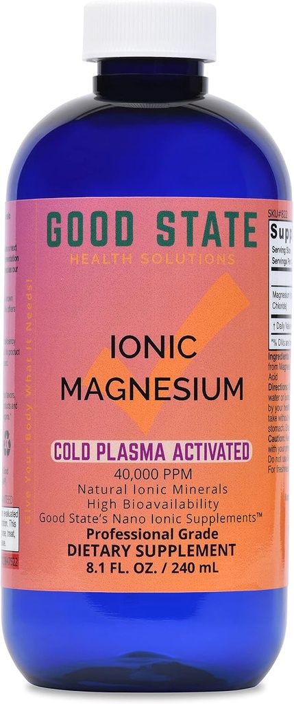 Cold Plasma-Activated Liquid Ionic Magnesium tención 100 mg por Serving Silencio 96 Servings