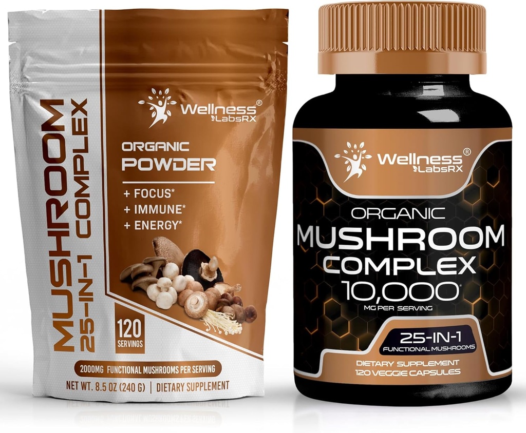 Mushroom Powder 2000mg - Mushroom Suplemento cápsulas