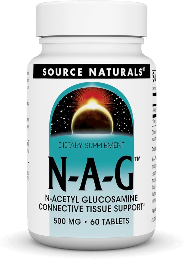 Fuente Natural N-A-G N-Acetyl Glucosamine for Joint Support and Intestinal Lining* - 500 mg - 60 Tablets