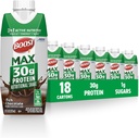 BOOST MAX Protein Shakes Listo para beber - 30g High Protein Shake - Chocolate ← Bebidas nutricionales para apoyar la recuperación del músculo después del ejercicio, 26 vitaminas " minerales, 1g de azúcar, 11 fl oz (Pack of 18)