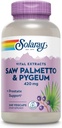 SOLARAY Saw Palmetto y Pygeum - Saw Palmetto para Hombres y Pygeum Bark - con Zinc, Vitamina B6, semillas de calabaza y ácidos aminoácidos - Suplementos de próstata para hombres w / beta Sitosterol, 60 Servimientos, 240 VegCaps