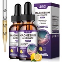 Magnesium Glycinate Suplemento, Magnesium Liquid Drops with Magnesium Glycinate 500mg Vitamin B6, Ashwagandha, L - Theanine, Chamomile -Support Stress Relief, Bone, Muscle, Mood Vegan (Pack of 2)