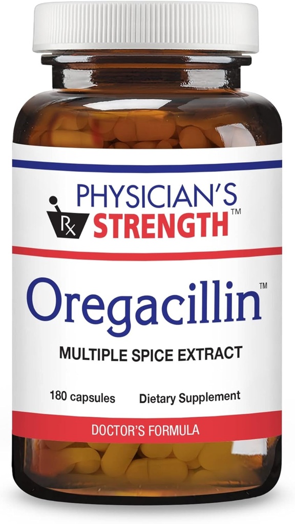 [BRSW2AYHBZ6B4HI3] Oregacillina de fuerza del médico - 180 cápsulas - Resumen de especia múltiple - Soporte de salud respiratorio - 180 servicios