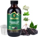 Immunia Elderberry Syrup ayuda a fortalecer El Sistema Inmunitario. Concentraos de Elderberry con Elderflower, Thyme y Peppermint. No hay azúcar. Sabor delicioso. 24 Días / Botella. (1-Pack)