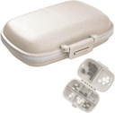 1Pack Travel Pill Organizer, 8 Compartments Portable Pill Case, Small Pill Box for Pocket Purse Medicina Portable Vitamin Container Beige