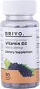 Briyo Vitamina d3 chewable Tablet - 2000 UI (50 mcg Por Serving) - Delicious Natural Grape Flavor, 90 Cuenta