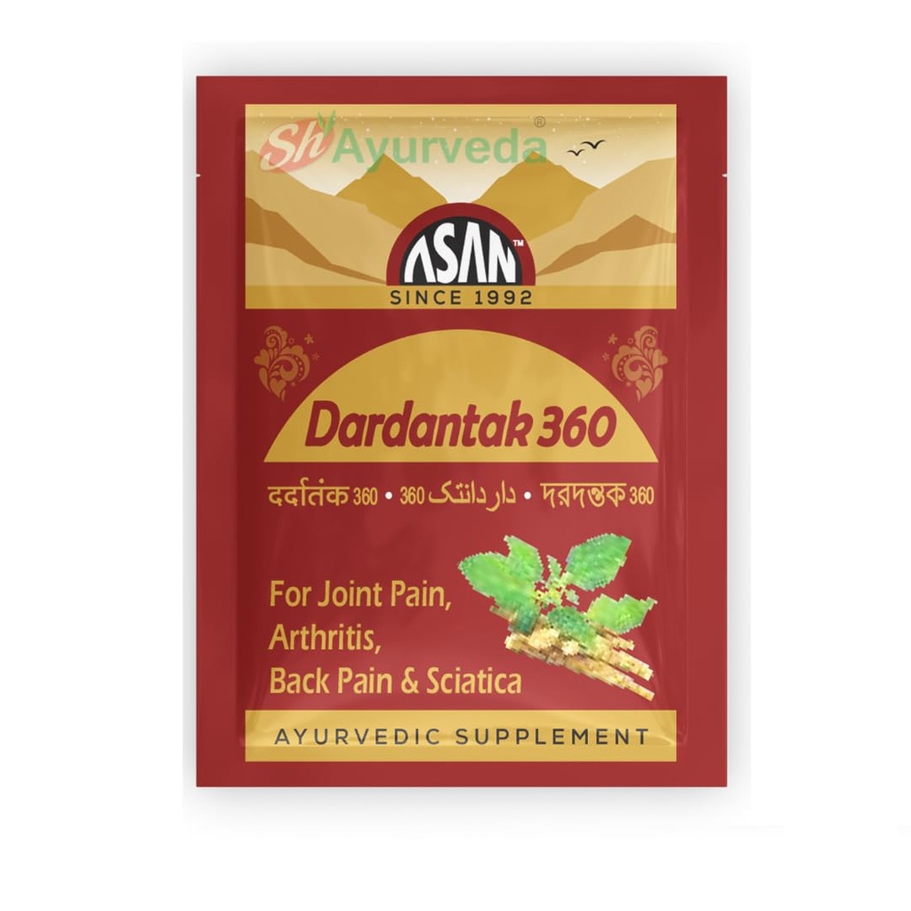AASAN HEALTHCARE Dardantak 360 powder for Arthritis | sciatica | sprain | finger and wrist pain | muscle pain & backache (pack of 14 Pocuhes)