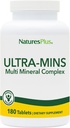 NaturesPlus Ultra-Mins - 180 Tablets - Complejo Mineral Multi con Calcio, Hierro, Magnesio & Zinc - Vegan, Gluten Gratis - 90 Servimientos