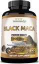 Maca Negra Orgánica 1,900 mg por Booster de Energía Natural de Servir Maca Peruana para Hombres y Mujeres 120 cápsulas