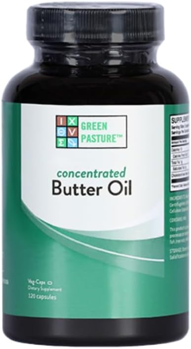 Cápsulas de aceite de mantequilla concentrado de pasto verde