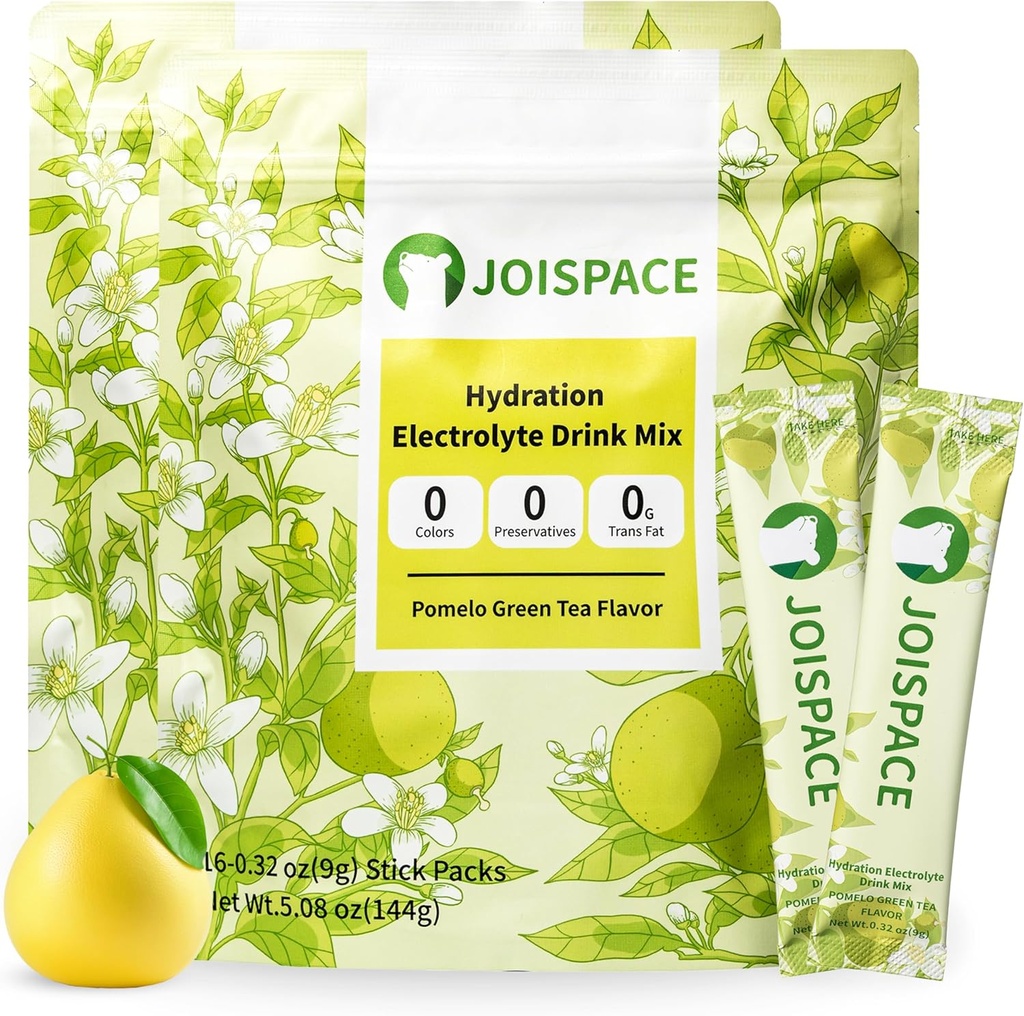 JOISPACE Mezcla de la bebida electrolítica con polifenoles de té ← Hidratación rápida " Electrolitos Boost  durable Non-GMO, Vegan, Libre de gluten Pomelo Tea, 32 Servings