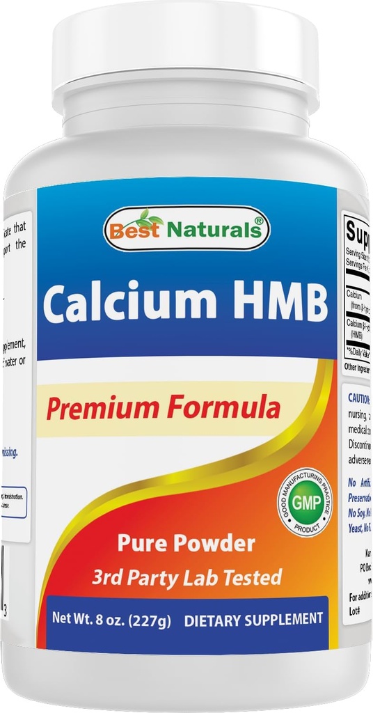 Mejores Naturales HMB (Beta-Hydroxy Beta-Metilbutyrate) Pure Powder 8 OZ