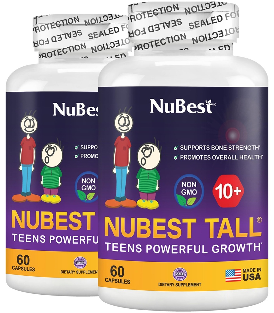 NuBest Tall 10+ - Advanced Bone Strength Formula - Supports Immunity, Healthy Development & Optimal Wellness - for Children (10+) " Adolescentes que beben leche diariamente - Pack 2 ← 2 meses de suministro