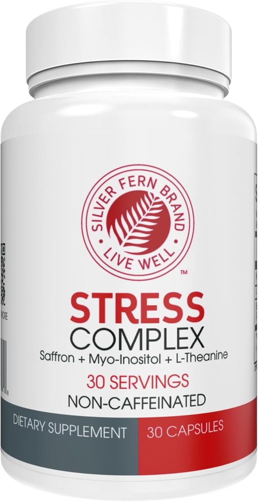 [BRSROBD5BEDWYCQ2] Suplemento Complejo de Estrés de Fern de Plata - Sin Caffeine - Dormir, Worry, Mood & More - con Suplementos de Saffron, L-Theanine Suplemento, & Myo-inositol - Suplemento de alivio de estrés natural (Pack of 1)