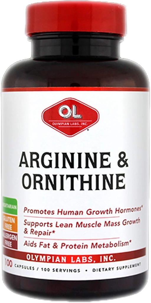 Laboratorios Olímpicos Arginina y Ornitina - 100 cápsulas vegetarianas