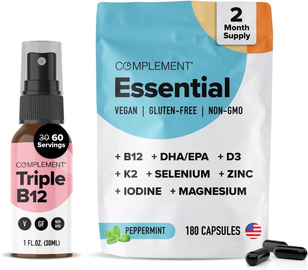 Complemento Esencial Vegan Multivitamina & Triple B12 Spray Bundle – Soporte nutricional integral para las dietas basadas en plantas