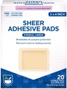 Rite Aid Sheer Adhesive Bandages with Sterile Non Stick Pad, 3" x 4" - 20 Conde peru Wound Care/First Aid Supplies ← Bandage Wrap ← Tape médica para Bandages de piel