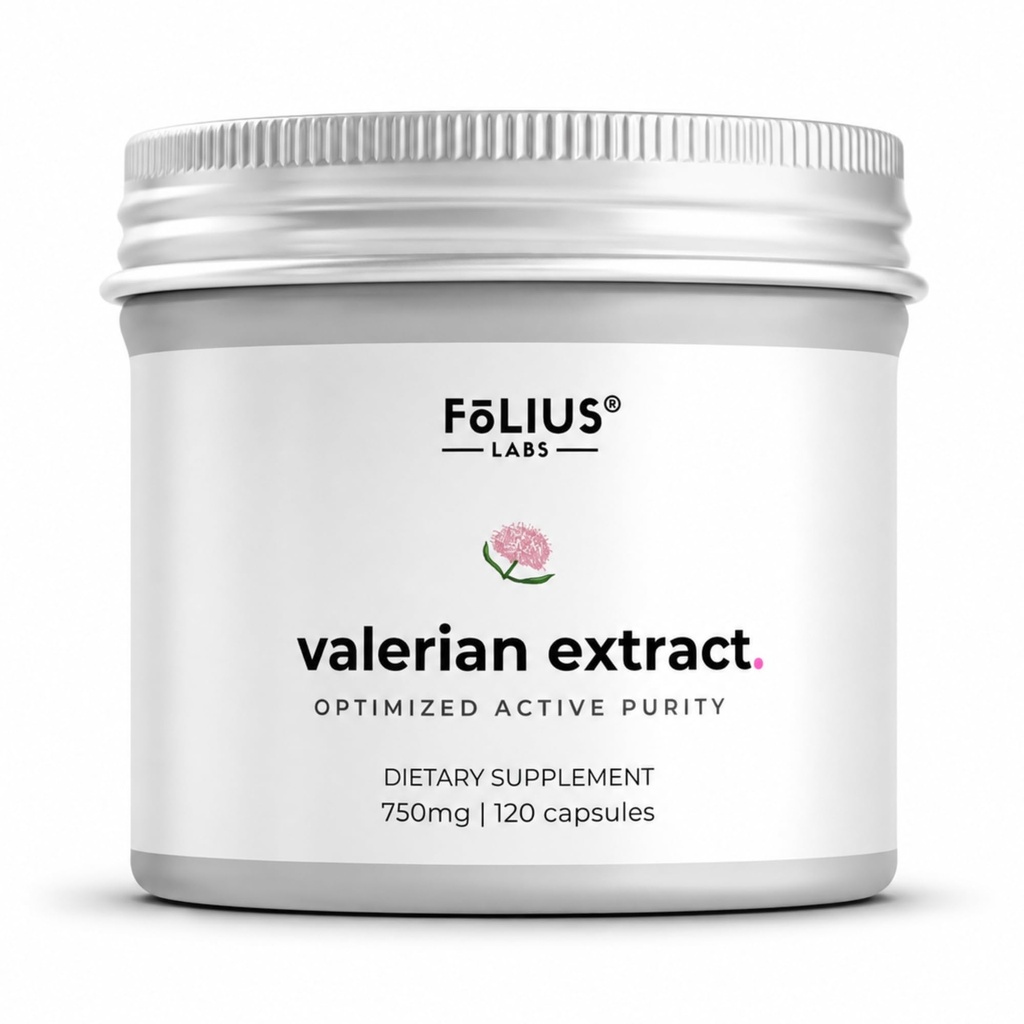 Valerian Root 4:1 Extract Capsules 750mg – Optimized Active Purity – 4x Concentration Valerian Root Extract Supplement - Gluten Free, Non-GMO – Promotes relaxation - 120 Capsules