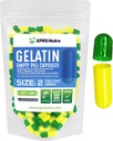 XPRS Nutra Size 2 Empty Capsules - 100 Count Empty Gelatin Capsules - Pills DIY Capsule Filling - Pure Bovine Pill Gel Caps for Do-It-youself Supplements (Green/Yellow)