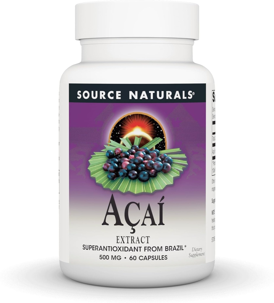 Fuente Naturals Acai Extract, Superantioxidante de Brasil* - 500 Mg - 60 cápsulas
