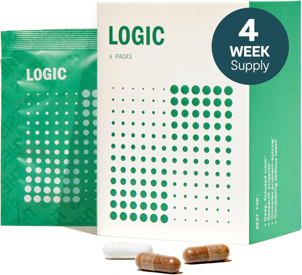 THESIS Logic - Suplemento Nootropic Brain Support - Ginkgo Biloba, Bacopa Monnieri, L-Theanine & More - Apoya Pensamiento Profundo, Memoria & Focus - 24 Serviciones - 1 Mes Fuente