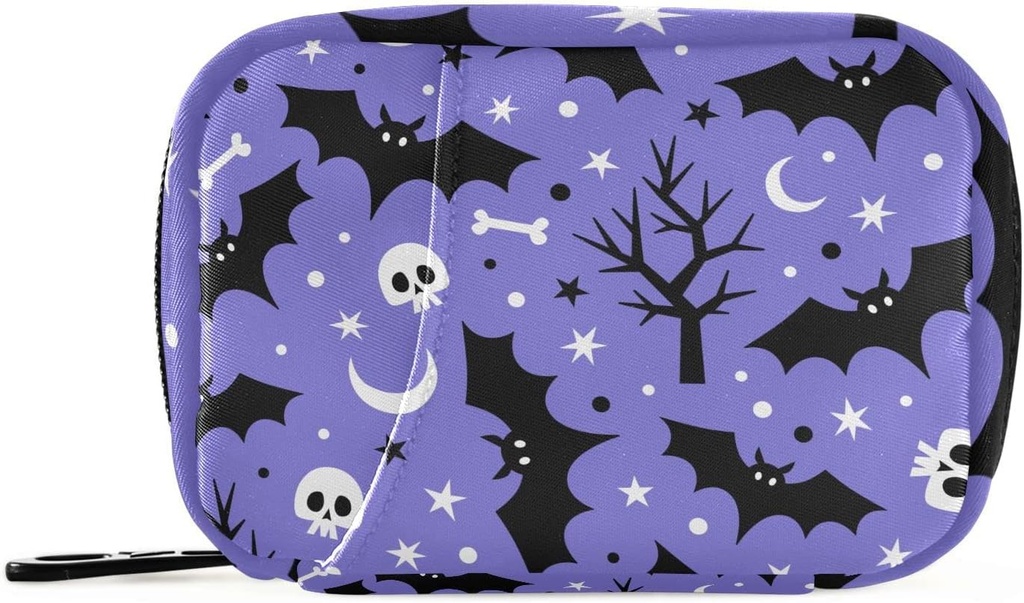 Caja de píldoras de Halloween 7 días caja de píldoras de viaje bolsa de organizador con cremallera portátil semanal vitamina medicina suplemento bolsa de bolsa