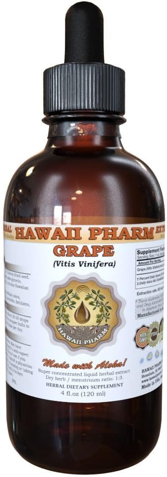 Grape Liquid Extract, Grape (Vitis Vinifera) Seed Tincture Suplemento 4 oz