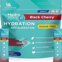Hidratación sin azúcar de electrolito Packets Black Cherry HydroMATE 16 Sticks