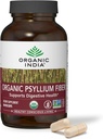 ORGANIC INDIA Psyllium Husk Capsules - Suplemento de fibra, Eliminación saludable - Vegan, Keto, Libre de gluten, USDA Certified Organic, Non-GMO, Soluble & Insoluble Fuente de fibra - 180 Cuenta (Pack of 2)