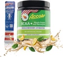 BCAA Powder Lemon Green Tea-Pre o Post Workout,Muscle Recovery Drink with Amino Acids + Electrolytes,7,2g BCCAs for Men and Women-30 Servings +10g of Collagen Peptides