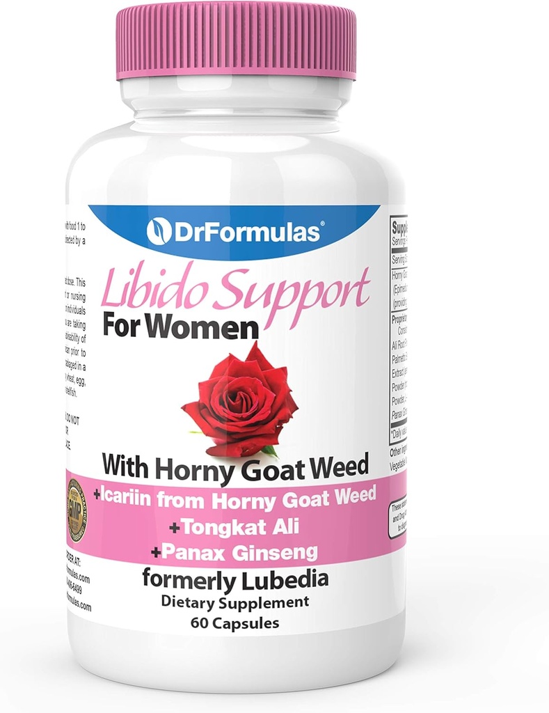 DrFormulas Libido Support for Women with Horny Goat Weed Extract with Maca, Epimedium and Icariin, (Formerly Lubedia), 60 Conde