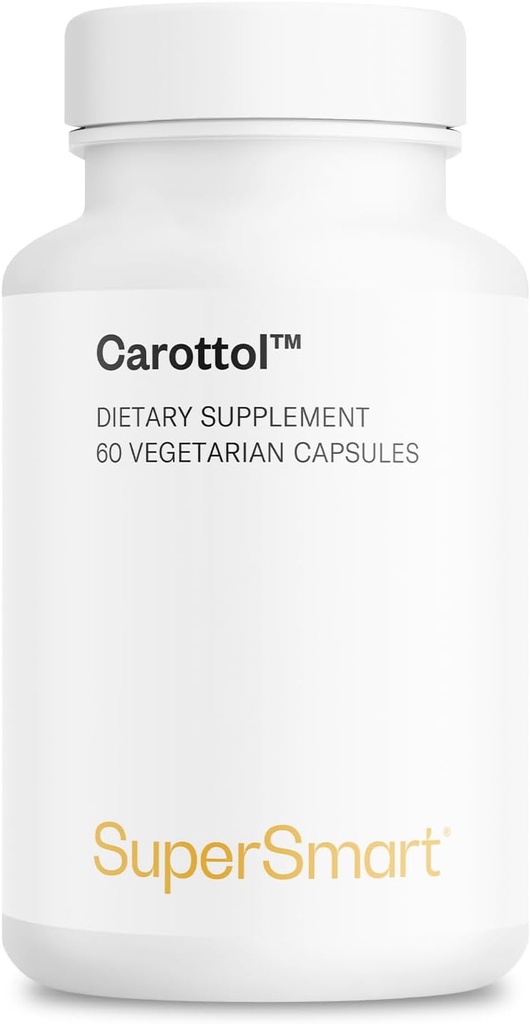 Supersmart - Carottol (Fórmula avanzada) - Suplemento Complejo Carotenoide - con Beta Carotene, Lycopene, Lutein " Zeaxanthin TEN Non-GMO " Gluten Free - 60 cápsulas vegetarianas