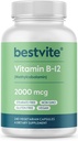 BestVITE Vitamina B12 (Methylcobalamin) 2000mcg (240 cápsulas vegetarianas) (Metil B12) - Sin estearatos - Vegan - No GMO - Gluten Free