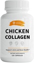 SIRUNES Capsulas de colágeno de pollo - Suplemento Nutricional Tipo II Collagen para Soporte Conjunto, Piel & Bone - Suplementos dietéticos antienvejecimiento con péptidos de colágeno hidrolizado - 120 cápsulas