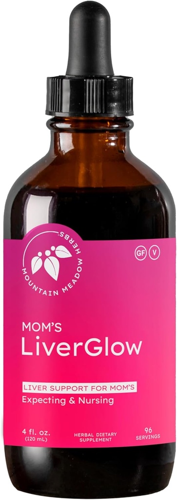 Herbs de prado de montaña El flujo vivo de mamá, Detoxificador avanzado y regenerador para apoyar la salud y la función del hígado - 4 oz - para un hígado feliz