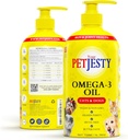 PetJesty Puro Omega 3 Aceite para perros & gatos 26.39oz - Omega 3 piel & carbón Soporte- Alimento líquido para mascotas - mascota vegano + DHA para Función Conjunta, Immune & Corazón Salud, Perro de aceite de pescado no y gato