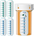 Odaro 4 Pack Pill Reminder, Lanyad o Sticker Pill Tracker, Trabaja con la mayoría de las botellas, Reutilizable Medication Tracker Replacement of Vitamin Weekly (7 Day) Medicine Organizer
