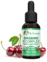 Vitamina orgánica B Complejo gotas líquidos TENIDO B Vitaminas Suplemento Complejo con B3, B6, B7, B9 &amp; Metil B12 gotas para adultos &amp; niños ANTE Vegan Cherry Flavor 1oz TEN 60 Servimientos / 2 Mes de Suministro